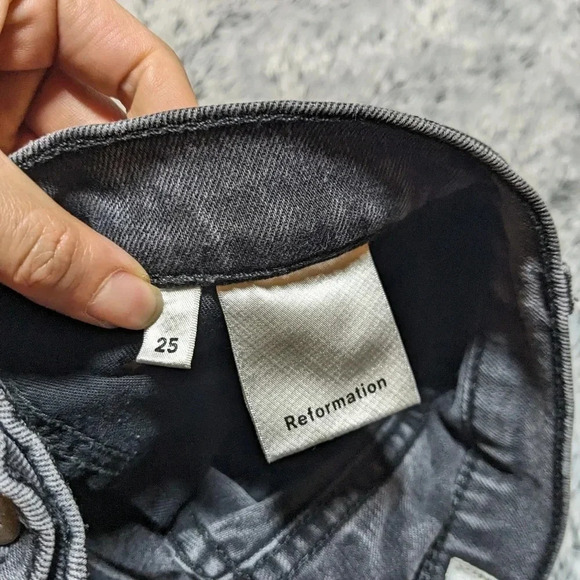 Reformation Black Gray Serena Jeans High Rise Skinny Jeans Size 25 - Picture 11 of 11